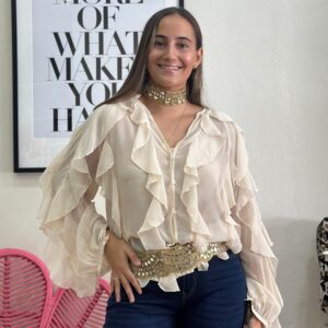 CAMISA VOLANTES VAINILLA