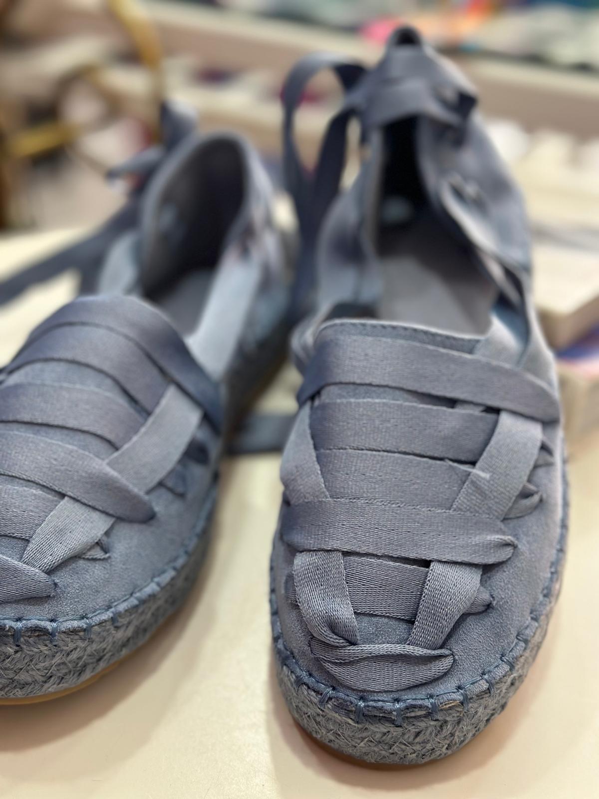 Alpargatas Azul Suede con Cintas - Imagen 5