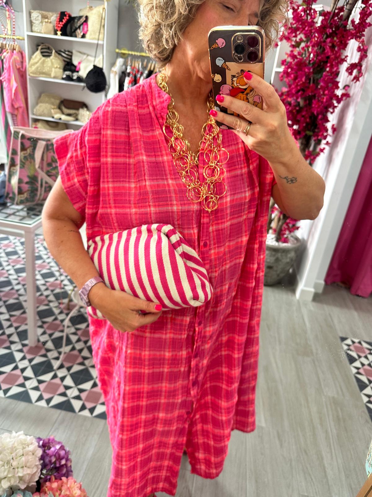 BOLSO RAYAS FUCSIA