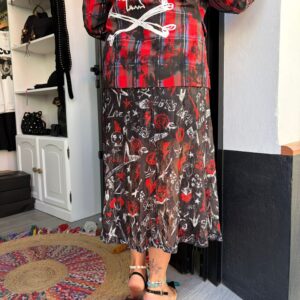 Falda midi vuelo encaje - ROCK AND ROLL