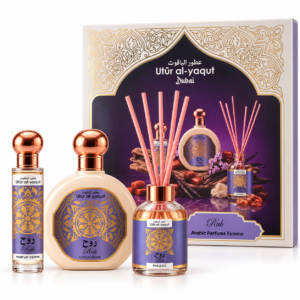 SAPHIR Utur Al-Yaqut RUH Eau de Parfum oriental cítrica para mujer 100 ml + mini vaporizador 30 ml + mikado / Estuche