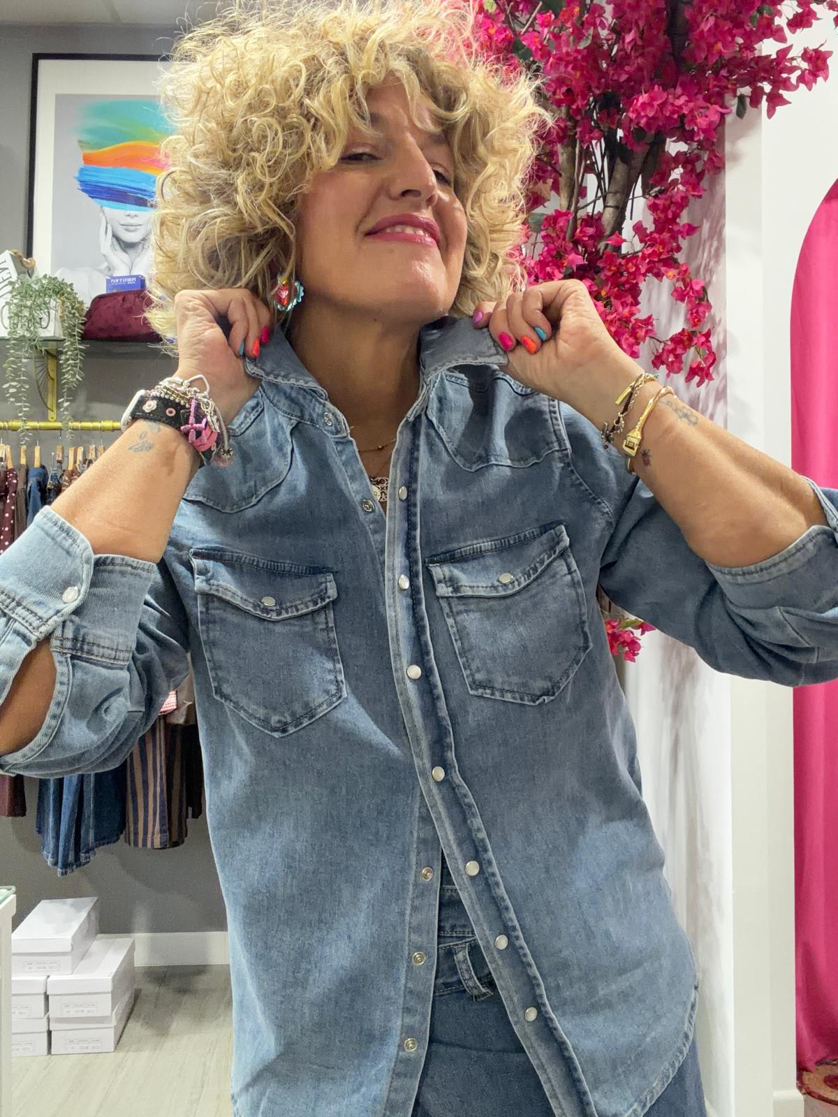 camisa vaquera soft blue