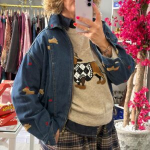 CHAQUETA BORDADA PERRITOS T:U