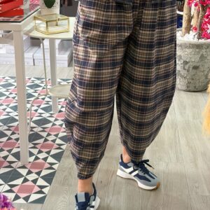 PANTALON CUADROS GLOBO T:U