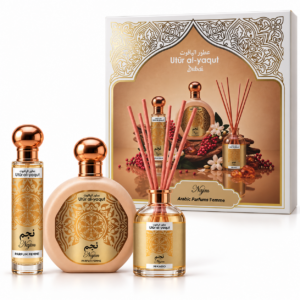 SAPHIR Utur Al-Yaqut Najm Eau de Parfum oriental para mujer 100 ml + mini vaporizador 30 ml + mikado / Estuche