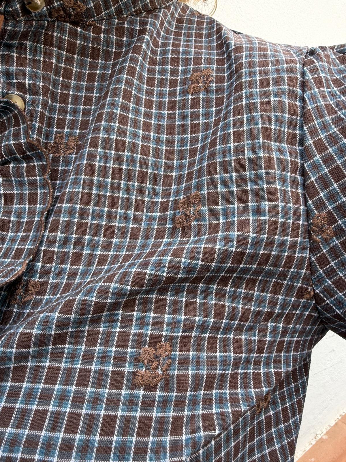 Blusa Cuadros Vintage Bordada - Imagen 5