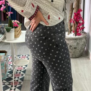 Vaquero Gris de Lunares Blancos